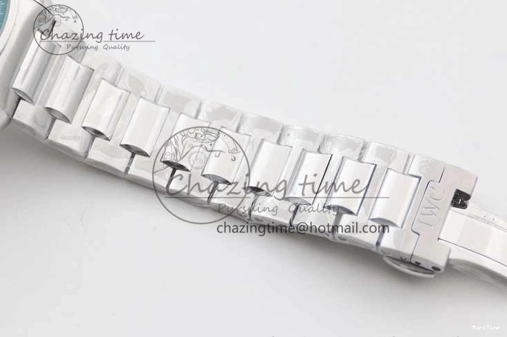 MIROTIME 0120 FastDry Portugieser Chronograph IW371615 ZF Best Edition Green Dial on SS Bracelet A7750 (Slim Movement) 7038